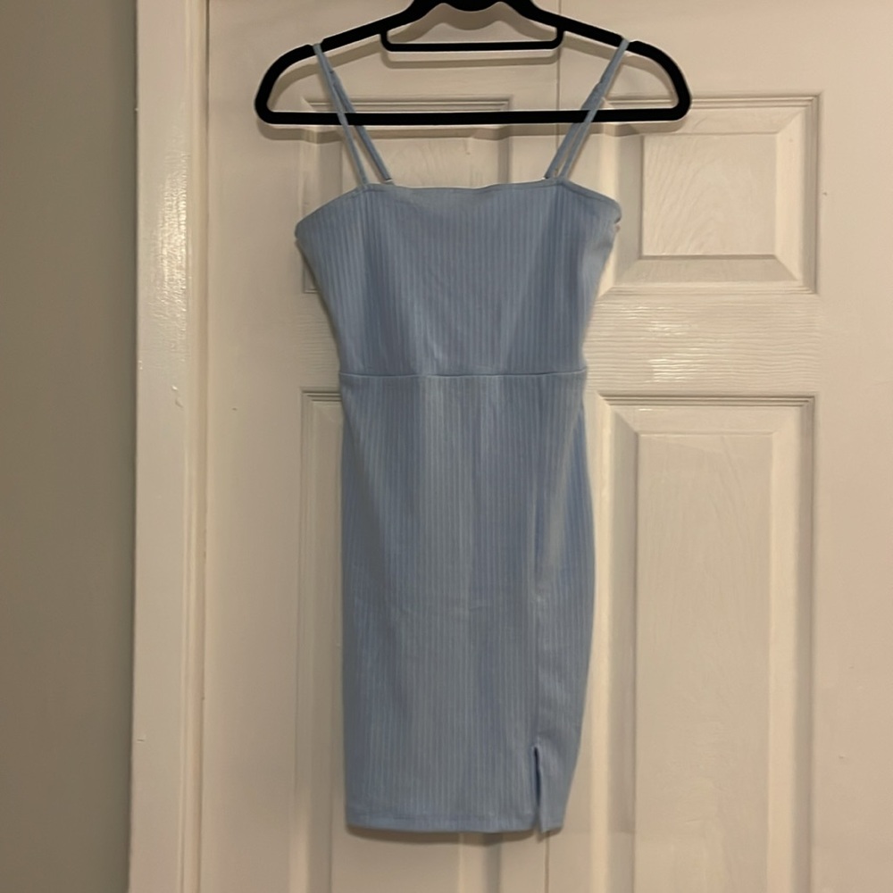 Forever 21 ribbed light blue dress